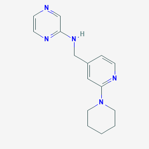 molecular formula C15H19N5 B7051923 N-[(2-piperidin-1-ylpyridin-4-yl)methyl]pyrazin-2-amine 