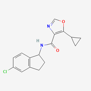molecular formula C16H15ClN2O2 B7052088 N-(5-chloro-2,3-dihydro-1H-inden-1-yl)-5-cyclopropyl-1,3-oxazole-4-carboxamide 
