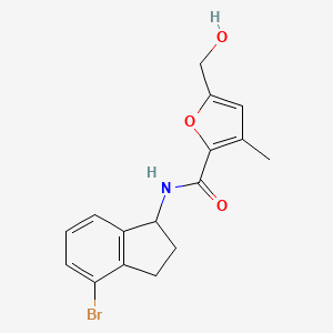 molecular formula C16H16BrNO3 B7052333 N-(4-bromo-2,3-dihydro-1H-inden-1-yl)-5-(hydroxymethyl)-3-methylfuran-2-carboxamide 