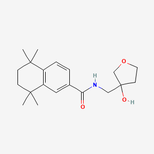 molecular formula C20H29NO3 B7052369 N-[(3-hydroxyoxolan-3-yl)methyl]-5,5,8,8-tetramethyl-6,7-dihydronaphthalene-2-carboxamide 