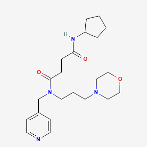 molecular formula C22H34N4O3 B7052395 N-cyclopentyl-N'-(3-morpholin-4-ylpropyl)-N'-(pyridin-4-ylmethyl)butanediamide 