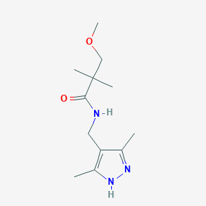 molecular formula C12H21N3O2 B7052452 N-[(3,5-dimethyl-1H-pyrazol-4-yl)methyl]-3-methoxy-2,2-dimethylpropanamide 