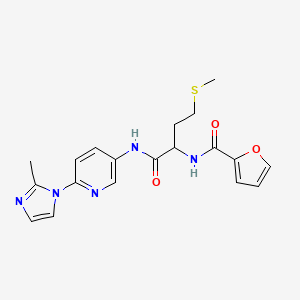 molecular formula C19H21N5O3S B7052511 N-[1-[[6-(2-methylimidazol-1-yl)pyridin-3-yl]amino]-4-methylsulfanyl-1-oxobutan-2-yl]furan-2-carboxamide 