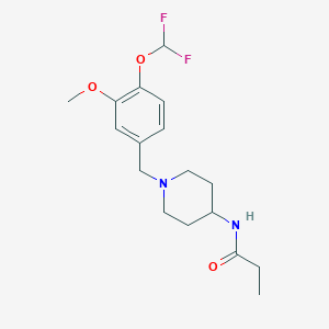 molecular formula C17H24F2N2O3 B7052553 N-[1-[[4-(difluoromethoxy)-3-methoxyphenyl]methyl]piperidin-4-yl]propanamide 