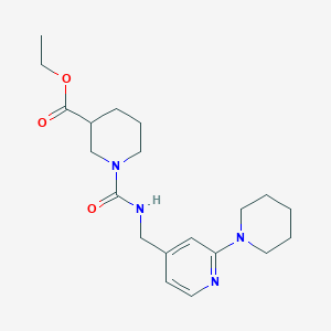 molecular formula C20H30N4O3 B7052566 Ethyl 1-[(2-piperidin-1-ylpyridin-4-yl)methylcarbamoyl]piperidine-3-carboxylate 