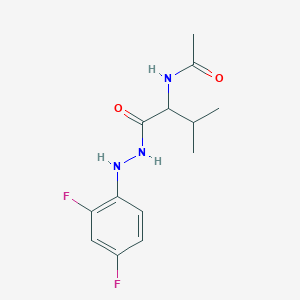 molecular formula C13H17F2N3O2 B7052587 N-[1-[2-(2,4-difluorophenyl)hydrazinyl]-3-methyl-1-oxobutan-2-yl]acetamide 