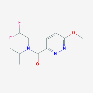 molecular formula C11H15F2N3O2 B7052658 N-(2,2-difluoroethyl)-6-methoxy-N-propan-2-ylpyridazine-3-carboxamide 