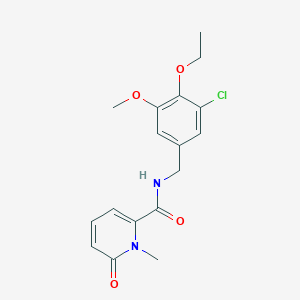 molecular formula C17H19ClN2O4 B7052717 N-[(3-chloro-4-ethoxy-5-methoxyphenyl)methyl]-1-methyl-6-oxopyridine-2-carboxamide 