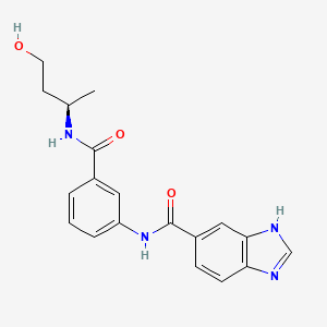 molecular formula C19H20N4O3 B7052882 N-[3-[[(2R)-4-hydroxybutan-2-yl]carbamoyl]phenyl]-3H-benzimidazole-5-carboxamide 