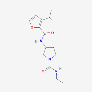 molecular formula C15H23N3O3 B7052900 N-ethyl-3-[(3-propan-2-ylfuran-2-carbonyl)amino]pyrrolidine-1-carboxamide 