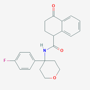 molecular formula C22H22FNO3 B7052920 N-[4-(4-fluorophenyl)oxan-4-yl]-4-oxo-2,3-dihydro-1H-naphthalene-1-carboxamide 