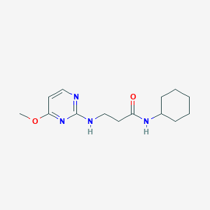 molecular formula C14H22N4O2 B7052957 N-cyclohexyl-3-[(4-methoxypyrimidin-2-yl)amino]propanamide 