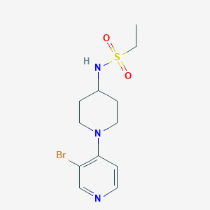molecular formula C12H18BrN3O2S B7052991 N-[1-(3-bromopyridin-4-yl)piperidin-4-yl]ethanesulfonamide 