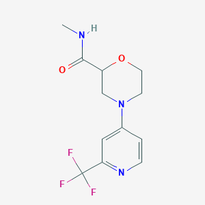 molecular formula C12H14F3N3O2 B7053098 N-methyl-4-[2-(trifluoromethyl)pyridin-4-yl]morpholine-2-carboxamide 