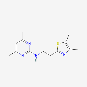 molecular formula C13H18N4S B7053148 N-[2-(4,5-dimethyl-1,3-thiazol-2-yl)ethyl]-4,6-dimethylpyrimidin-2-amine 