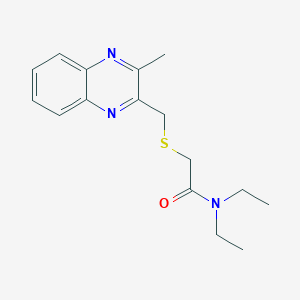 molecular formula C16H21N3OS B7053235 N,N-diethyl-2-[(3-methylquinoxalin-2-yl)methylsulfanyl]acetamide 