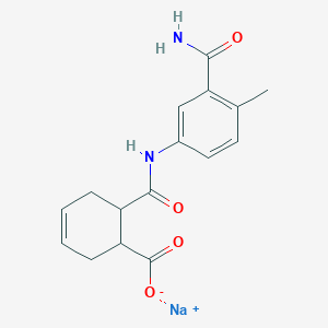 molecular formula C16H17N2NaO4 B7053255 Sodium;6-[(3-carbamoyl-4-methylphenyl)carbamoyl]cyclohex-3-ene-1-carboxylate 