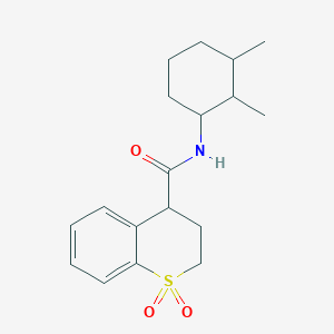 molecular formula C18H25NO3S B7053970 N-(2,3-dimethylcyclohexyl)-1,1-dioxo-3,4-dihydro-2H-thiochromene-4-carboxamide 