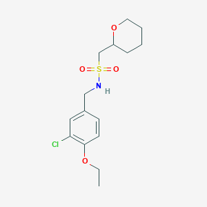 molecular formula C15H22ClNO4S B7054063 N-[(3-chloro-4-ethoxyphenyl)methyl]-1-(oxan-2-yl)methanesulfonamide 