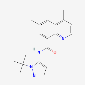molecular formula C19H22N4O B7054105 N-(2-tert-butylpyrazol-3-yl)-4,6-dimethylquinoline-8-carboxamide 