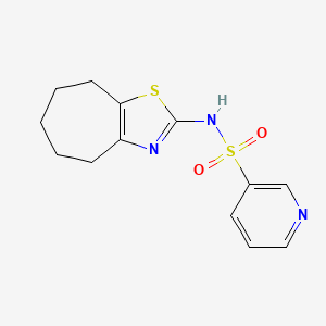 molecular formula C13H15N3O2S2 B7054199 N-(5,6,7,8-tetrahydro-4H-cyclohepta[d][1,3]thiazol-2-yl)pyridine-3-sulfonamide 
