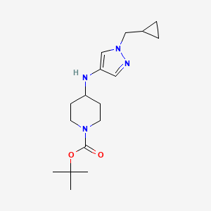 molecular formula C17H28N4O2 B7054219 Tert-butyl 4-[[1-(cyclopropylmethyl)pyrazol-4-yl]amino]piperidine-1-carboxylate 