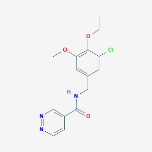 molecular formula C15H16ClN3O3 B7054338 N-[(3-chloro-4-ethoxy-5-methoxyphenyl)methyl]pyridazine-4-carboxamide 