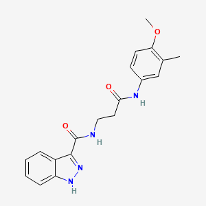 molecular formula C19H20N4O3 B7054394 N-[3-(4-methoxy-3-methylanilino)-3-oxopropyl]-1H-indazole-3-carboxamide 