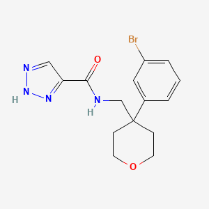 molecular formula C15H17BrN4O2 B7054412 N-[[4-(3-bromophenyl)oxan-4-yl]methyl]-2H-triazole-4-carboxamide 