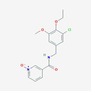 molecular formula C16H17ClN2O4 B7054450 N-[(3-chloro-4-ethoxy-5-methoxyphenyl)methyl]-1-oxidopyridin-1-ium-3-carboxamide 