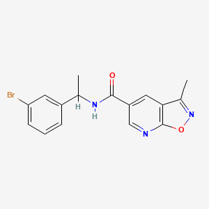 molecular formula C16H14BrN3O2 B7054547 N-[1-(3-bromophenyl)ethyl]-3-methyl-[1,2]oxazolo[5,4-b]pyridine-5-carboxamide 