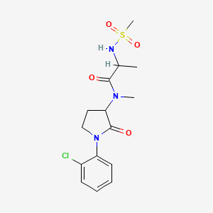 molecular formula C15H20ClN3O4S B7054667 N-[1-(2-chlorophenyl)-2-oxopyrrolidin-3-yl]-2-(methanesulfonamido)-N-methylpropanamide 