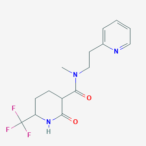 molecular formula C15H18F3N3O2 B7054696 N-methyl-2-oxo-N-(2-pyridin-2-ylethyl)-6-(trifluoromethyl)piperidine-3-carboxamide 