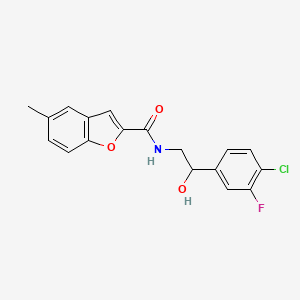 molecular formula C18H15ClFNO3 B7054750 N-[2-(4-chloro-3-fluorophenyl)-2-hydroxyethyl]-5-methyl-1-benzofuran-2-carboxamide 