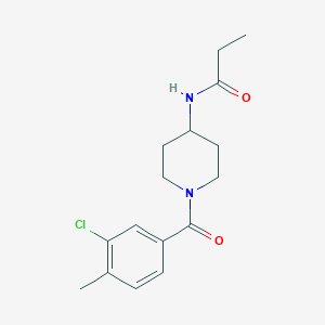 molecular formula C16H21ClN2O2 B7054898 N-[1-(3-chloro-4-methylbenzoyl)piperidin-4-yl]propanamide 