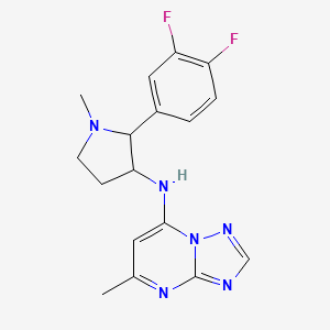 molecular formula C17H18F2N6 B7055071 N-[2-(3,4-difluorophenyl)-1-methylpyrrolidin-3-yl]-5-methyl-[1,2,4]triazolo[1,5-a]pyrimidin-7-amine 