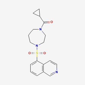 molecular formula C18H21N3O3S B7055087 Cyclopropyl-(4-isoquinolin-5-ylsulfonyl-1,4-diazepan-1-yl)methanone 