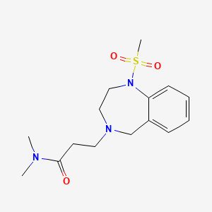 molecular formula C15H23N3O3S B7055269 N,N-dimethyl-3-(1-methylsulfonyl-3,5-dihydro-2H-1,4-benzodiazepin-4-yl)propanamide 