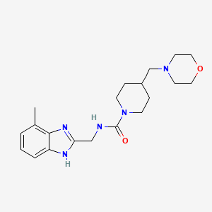 molecular formula C20H29N5O2 B7055601 N-[(4-methyl-1H-benzimidazol-2-yl)methyl]-4-(morpholin-4-ylmethyl)piperidine-1-carboxamide 