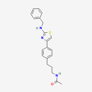 molecular formula C21H23N3OS B7055778 N-[3-[4-[2-(benzylamino)-1,3-thiazol-4-yl]phenyl]propyl]acetamide 