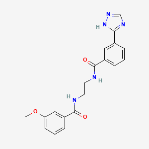 molecular formula C19H19N5O3 B7056206 N-[2-[(3-methoxybenzoyl)amino]ethyl]-3-(1H-1,2,4-triazol-5-yl)benzamide 