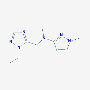molecular formula C10H16N6 B7056441 N-[(2-ethyl-1,2,4-triazol-3-yl)methyl]-N,1-dimethylpyrazol-3-amine 