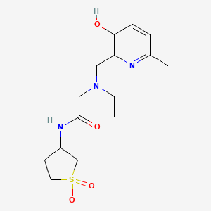 molecular formula C15H23N3O4S B7056654 N-(1,1-dioxothiolan-3-yl)-2-[ethyl-[(3-hydroxy-6-methylpyridin-2-yl)methyl]amino]acetamide 