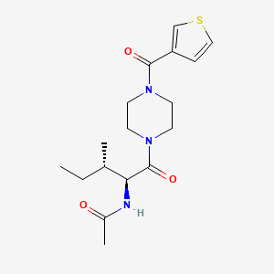 molecular formula C17H25N3O3S B7056879 N-[(2S,3S)-3-methyl-1-oxo-1-[4-(thiophene-3-carbonyl)piperazin-1-yl]pentan-2-yl]acetamide 