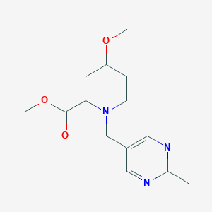 molecular formula C14H21N3O3 B7057080 Methyl 4-methoxy-1-[(2-methylpyrimidin-5-yl)methyl]piperidine-2-carboxylate 