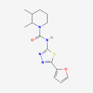 molecular formula C14H18N4O2S B7057167 N-[5-(furan-2-yl)-1,3,4-thiadiazol-2-yl]-2,3-dimethylpiperidine-1-carboxamide 