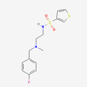 molecular formula C14H17FN2O2S2 B7057202 N-[2-[(4-fluorophenyl)methyl-methylamino]ethyl]thiophene-3-sulfonamide 