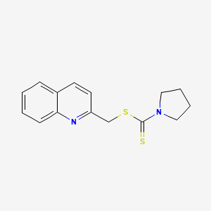 molecular formula C15H16N2S2 B7057450 Quinolin-2-ylmethyl pyrrolidine-1-carbodithioate 