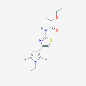 molecular formula C17H25N3O2S B7057521 N-[4-(2,5-dimethyl-1-propylpyrrol-3-yl)-1,3-thiazol-2-yl]-2-ethoxypropanamide 