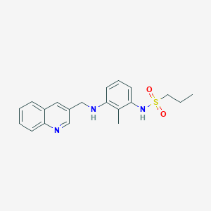 molecular formula C20H23N3O2S B7058018 N-[2-methyl-3-(quinolin-3-ylmethylamino)phenyl]propane-1-sulfonamide 